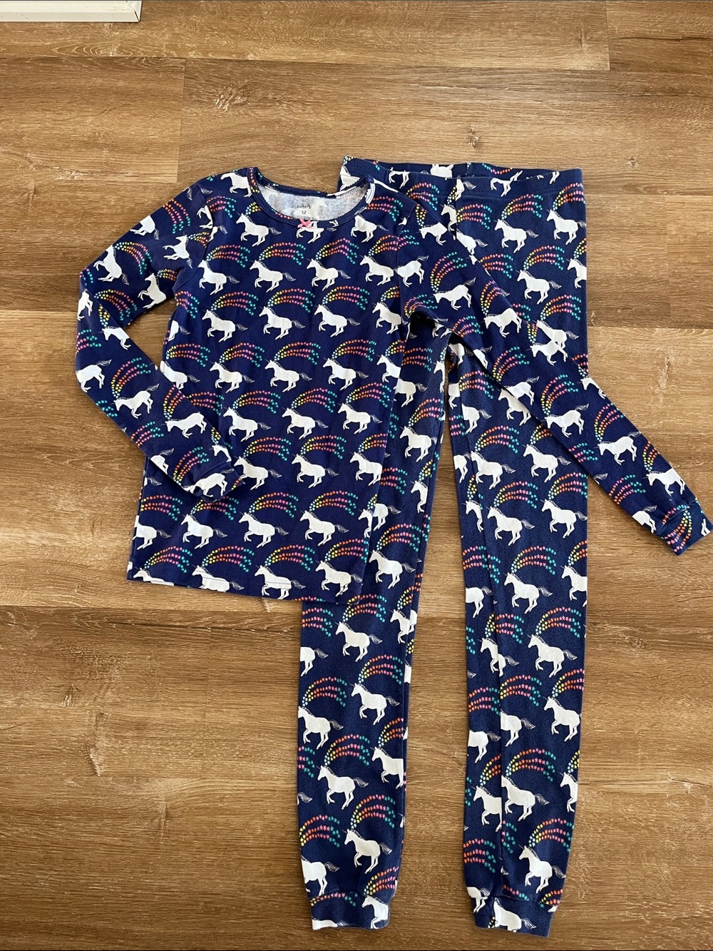 Carter’s Navy Unicorn Pajama Set with Rainbow Accents